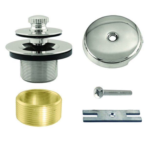 Westbrass Twist & Close Universal Tub Trim W/ One-Hole Faceplate in Polished Nickel D941K-05 - main